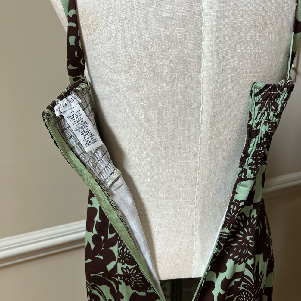 Madison Leigh - Summer to Autumn Brown and Mint Green Dress - Picture 7 of 9